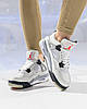 Кросівки чоловічі жіночі Nike Air Jordan 4 Retro Cement Oreo White Grey Взуття Найк Джордан Ретро IV білі з сірим, фото 9