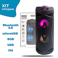 Портативная музыкальная Bluetooth колонка Bass Polska cмарт колонки с RGB подсветкой и радио