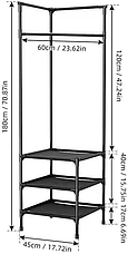 Підлогова кутова вішалка-стійка для одягу з полицею, фото 2