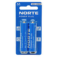 Батарейка сольова NORTE R6-AA-C2 Blister Zinc-Carbon