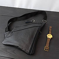 Мужская сумка-слинг из натуральной кожи, сумка через плечо мужская кожаная, борсетка сумка QP-713 через плечо