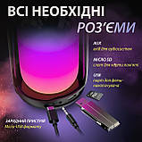 Колонка Bluetooth портативна Pulse 4 з підсвіткою та світломузикою USB Type-C/AUX 10 Вт Білий, фото 3