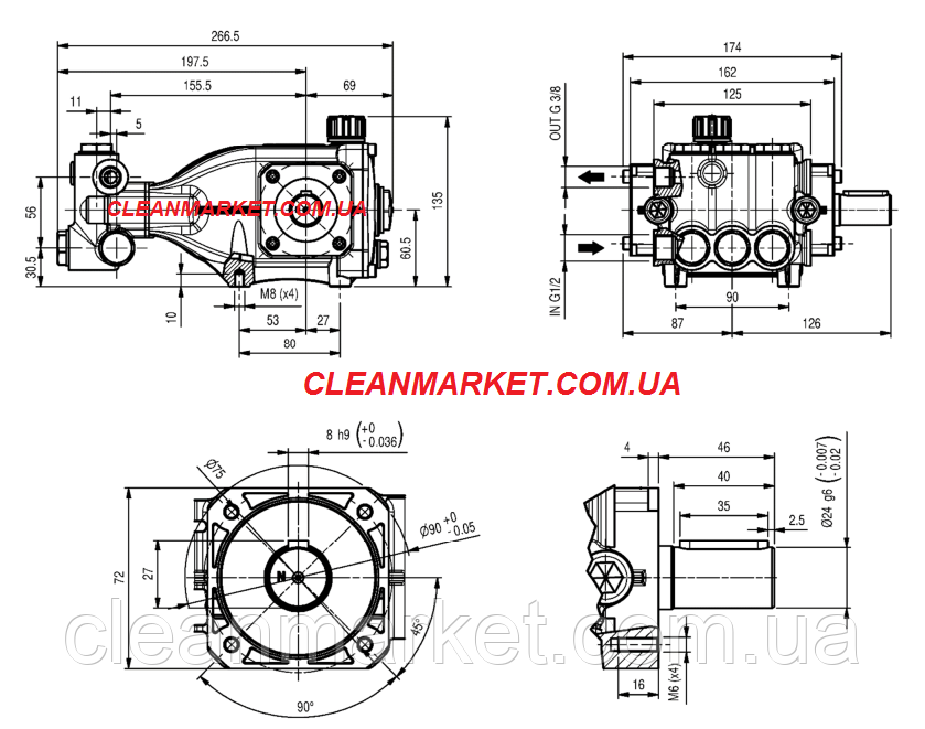 HAWK NHDP 1120FR (11 л : 200 бар : 2800 об/мин) плунжерный насос (помпа) высокого давления - фото 2 - id-p591997581