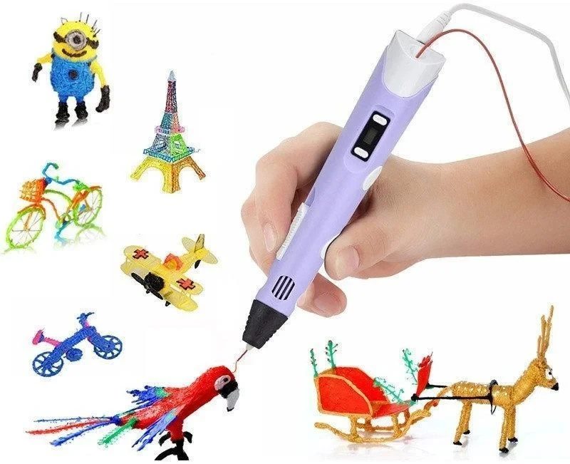 3D-ручка з LCD-дисплеєм Pen 2 3Д принтер для малювання ФІОЛІТОВА