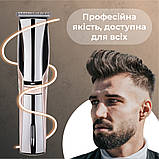 Машинка для стрижки професійна акумуляторна для волосся та бороди з USB та насадками Geemy GM-6010, фото 7