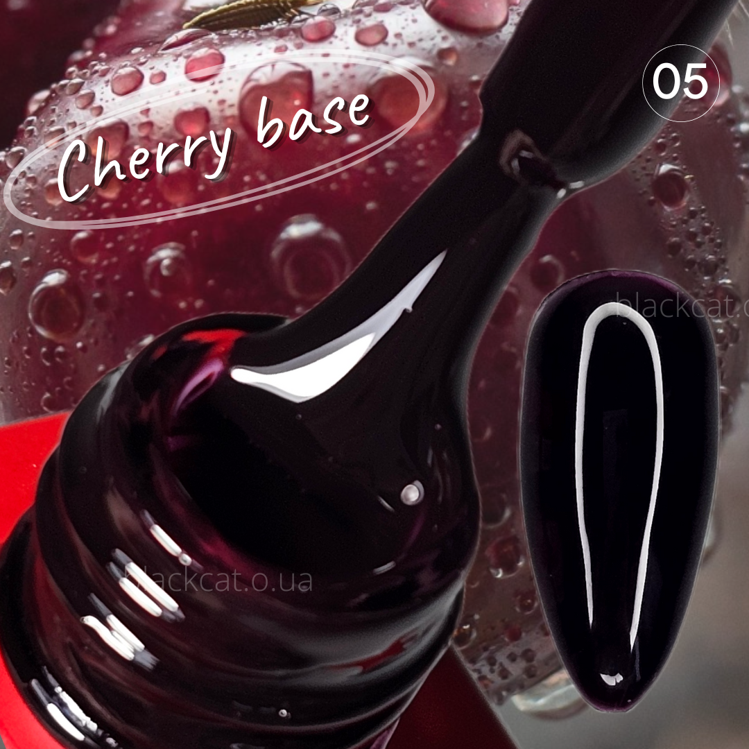 Вишнева кольорова каучукова база CHERRY Color Rubber Base Global Fashion 15 мл №05