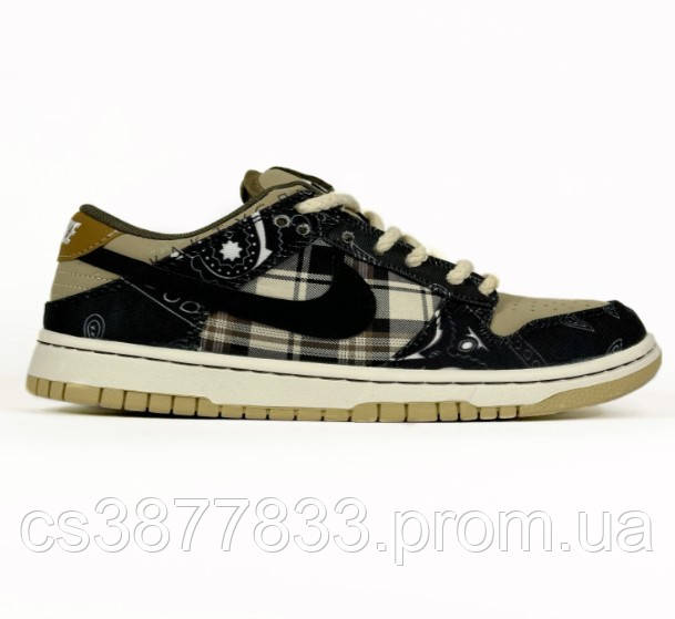 Жіночі кросівки Nike SB Dunk Low Travis Scott шкіряні Найк Тревіс Скот