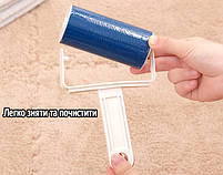 Багаторазовий валик силіконовий для чищення одягу. Липкий ролик для одягу проти вовни. Ролер для одягу, фото 4