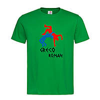 Зеленая мужская/унисекс футболка Рисунок Греко-римская борьба (18-8-2-зелений)