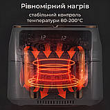Аерофритюрниця електрична аерогриль 8 л 2800 Вт температура до 200 С та таймер SOKANY SK-ZG-8030, фото 5