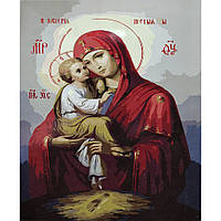 Картина по номерам Strateg ПРЕМИУМ Почаевская Икона с лаком размером 40х50 см (SY6697)