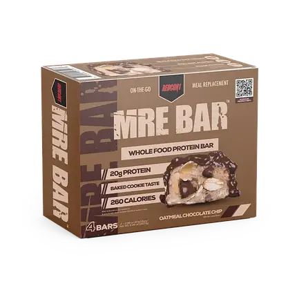 Протеїнові батончики RedCon1 Mre Bar 67 г*4 шт. (Oatmeal Chocolate Chip), фото 1