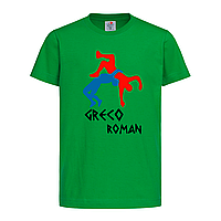 Зеленая детская футболка Рисунок Греко-римская борьба (18-8-2-зелений)