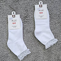 Турецкие детские белые нарядные носки с бантиком на девочек на 5-9 лет