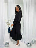 Сукня-халат жіноча міді на ґудзиках з поясом, фото 10