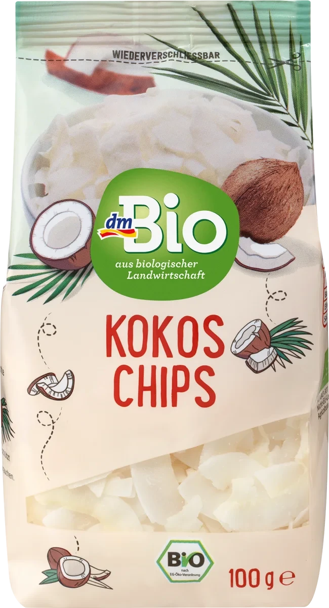 Органічне кокосові чіпси dm Bio Kokoschips, 100 гр