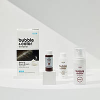 Фарба-мусс для волосся Атомі. Atomy Bubble & Color 7 G Natural Black Brown. Корея.