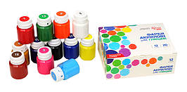 Набір акрилових фарб для декору ROSA START, глянсовий, 12кол.*20мл