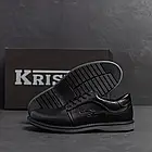 Чоловічі класичні туфлі із натуральної шкіри Kristan black на шнурівці чорні модельні комфортні для школи, фото 7