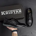 Чоловічі класичні туфлі із натуральної шкіри Kristan black на шнурівці чорні модельні комфортні для школи, фото 6