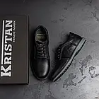 Чоловічі класичні туфлі із натуральної шкіри Kristan black на шнурівці чорні модельні комфортні для школи, фото 8