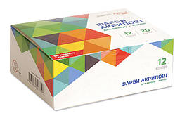 Набір акрилових фарб для декору ROSA START, матовий, 12кол.* 20 мл