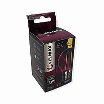 Світлодіодна лампа Velmax V-FILAMENT-G45 2W E27 2700K 21-41-30, фото 4