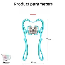 Ручний мультироликовий масажер для шиї та тіла Neck Stretcher з обертовими 360° рельєфними роликами, фото 3