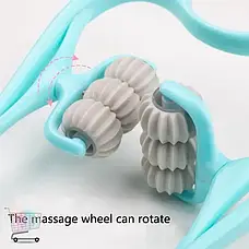 Ручний мультироликовий масажер для шиї та тіла Neck Stretcher з обертовими 360° рельєфними роликами, фото 6