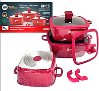 Гранитная посуда с антипригарным покрытием для индукционных плит, наборы посуды для приготовления пищи HK-323