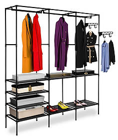 Підлогова вішалка-стійка для одягу RIAS Walking Wardrobe 170х160х36см Black (3_04503)