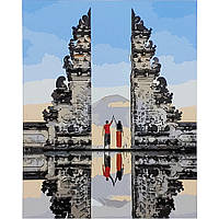 Картина по номерам Strateg ПРЕМИУМ Небесные ворота на Бале с лаком размером 40х50 см (SY6664)