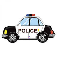 Фольгована кулька велика фігура Машина  Police 34" Grabo в упаковці