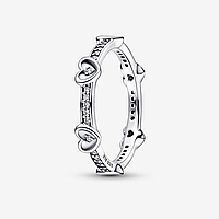 Серебряное кольцо Пандора "Блестящие сердечки"