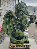 Фігура садова Дракон світильник 45 см, фото 4