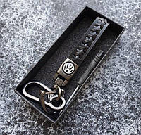 Брелок для ключей кожаный плетенный Volkswagen VW