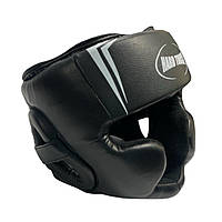 Шлем боксерский тренировочный для ММА и единоборств Hard Touch Lightning PU черный
