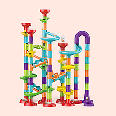 Дитячий конструктор — лабіринт Marble Run для хлопчиків і дівчаток із труб із кульками 113 деталей, фото 2