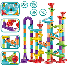 Дитячий конструктор — лабіринт Marble Run для хлопчиків і дівчаток із труб із кульками 113 деталей