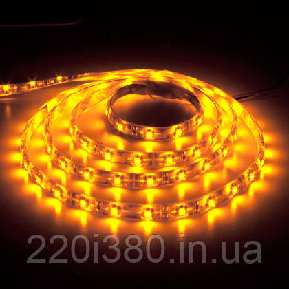 Стрічка LED LS604/LED-RL 60SMD(3528)/4.8 m W/m 12V 5m*8*0.22 mm жовтий на беломІР65 (блістер)