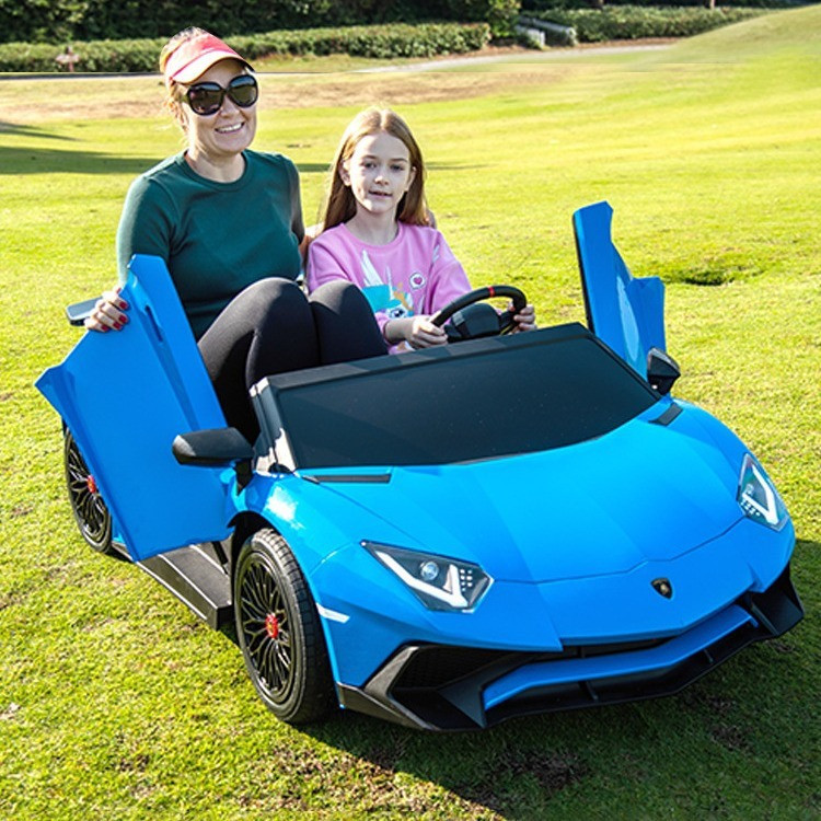 Дитячий електромобіль на акумуляторі двомісний Lamborghini M 5738 для дітей 3-8 років Синій