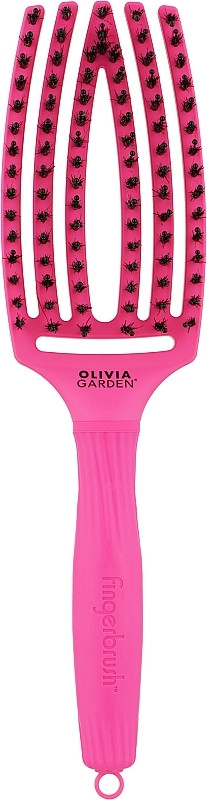 Щітка масажна Olivia Garden Finger Brush Boar&Nylon Think Pink Neon Pink