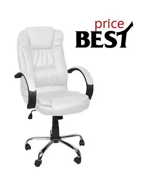 Комп'ютерне офісне крісло Malatec 8984 біле з еко шкіри
