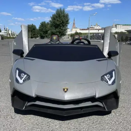 Дитячий електромобіль на акумуляторі двомісний Lamborghini M 5738 для дітей 3-8 років Сірий