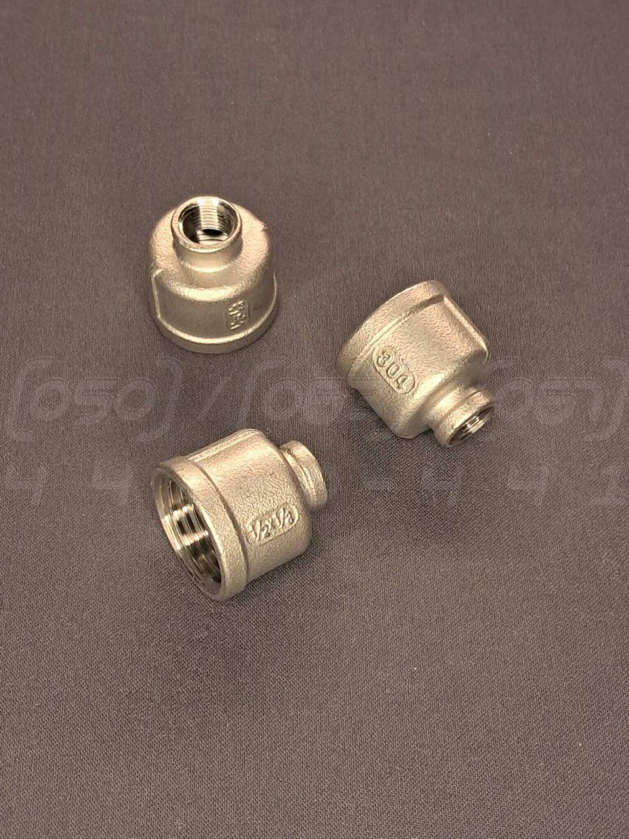 Муфта перехідна нержавіюча Ду=15х6 (1/2"х1/8") лита ISO 4144, EN 10241, DIN 2987