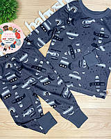 Детская хлопковая пижама George 9-12 мес, Темно-серый