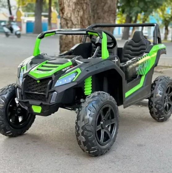 Дитячий електромобіль на акумуляторі двомісний Баггі M 5736 для дітей 3-8 років Зелений