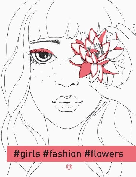 Розмальовка #girls#fashion#flowers. Олександра Наята. Жорж