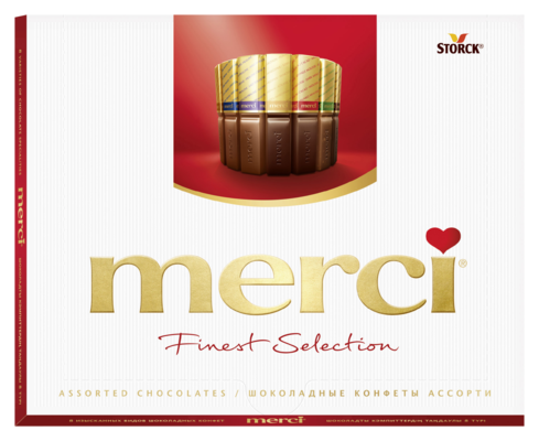 Цукерки Шоколадні асорті Storck Merci Finest Selection Сторк Мерсі 250 гр. Німеччина