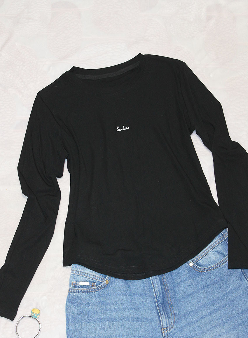 Лонгслів жіночий базовий чорний Бренд 44-48, фото 1